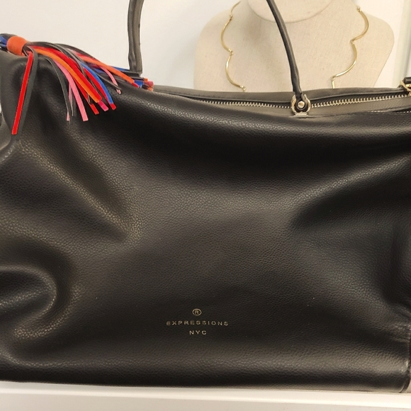 Expressions NYC Black Leather Purse - Picture 1 of 8